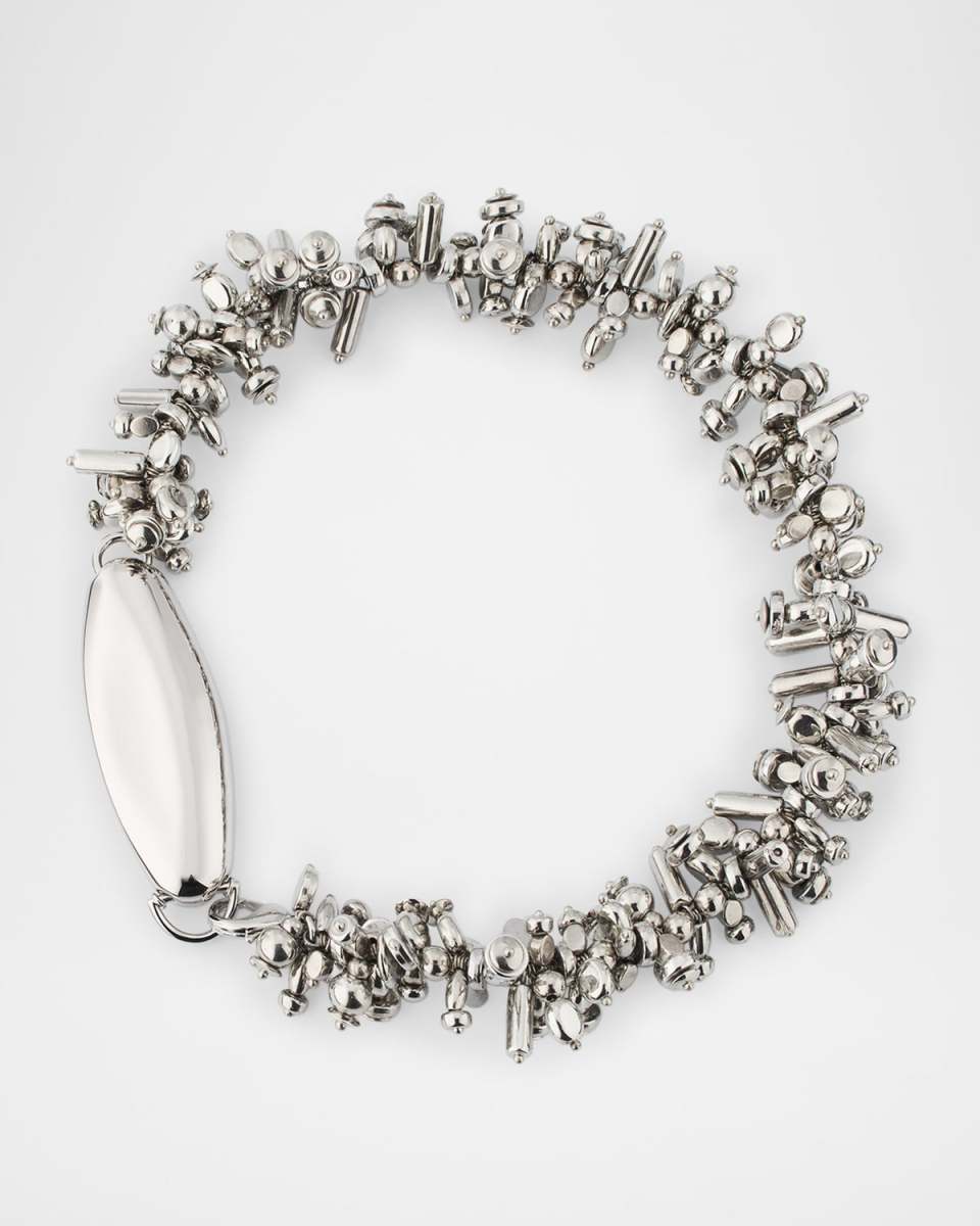 Sterling Silver Beaded Choker Necklace